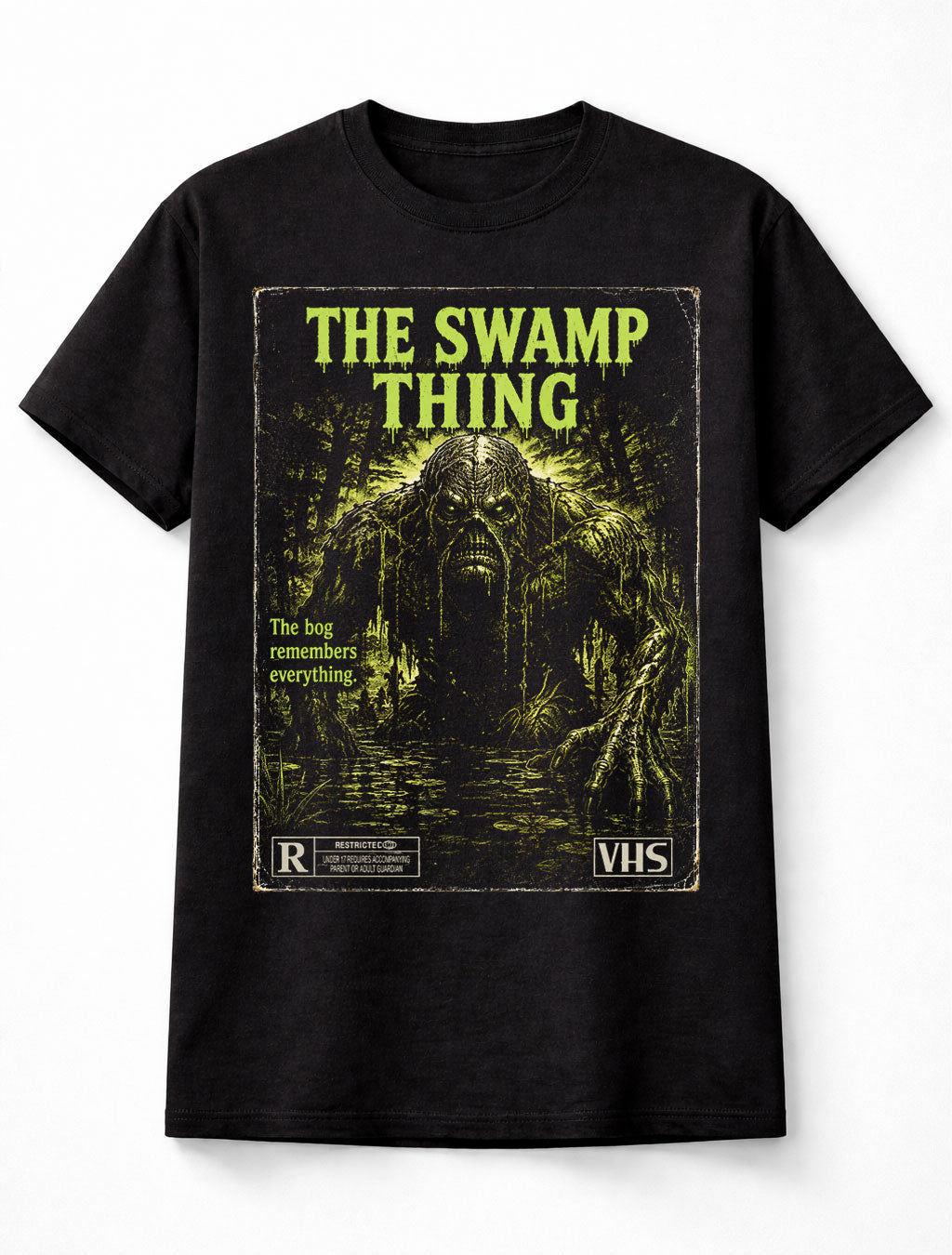 Swamp Thing VHS Horror Monster Creature Black Unisex T-Shirt