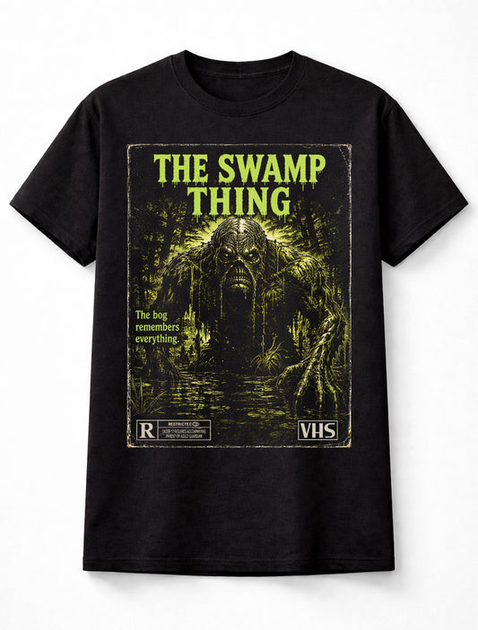 Swamp Thing VHS Horror Monster Creature Black Unisex T-Shirt