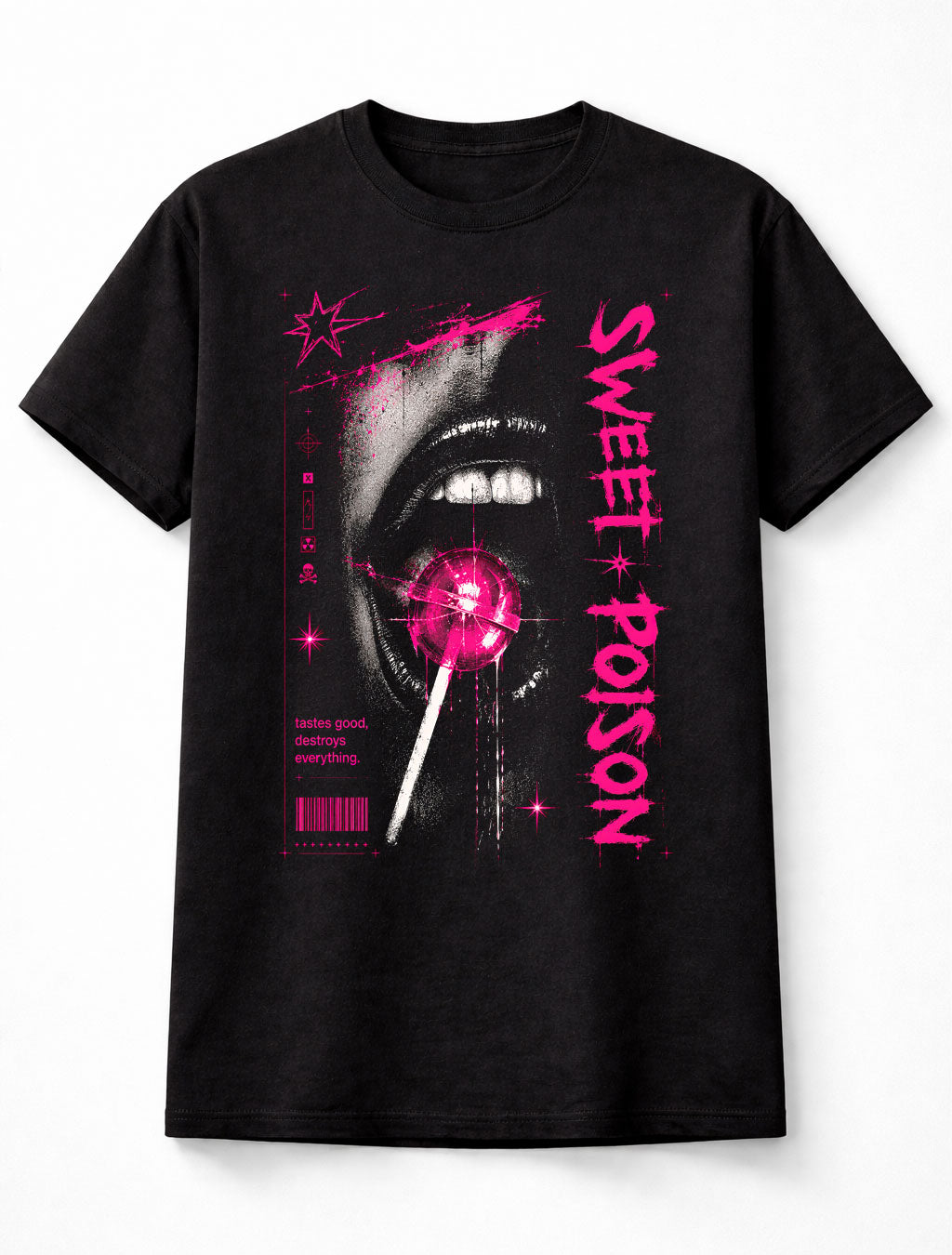 Sweet Poison Y2K Goth Candy Grunge Graphic Black Unisex T-Shirt