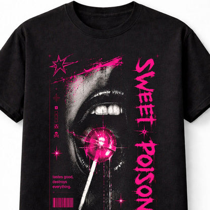 Sweet Poison Y2K Goth Candy Grunge Graphic Black Unisex T-Shirt