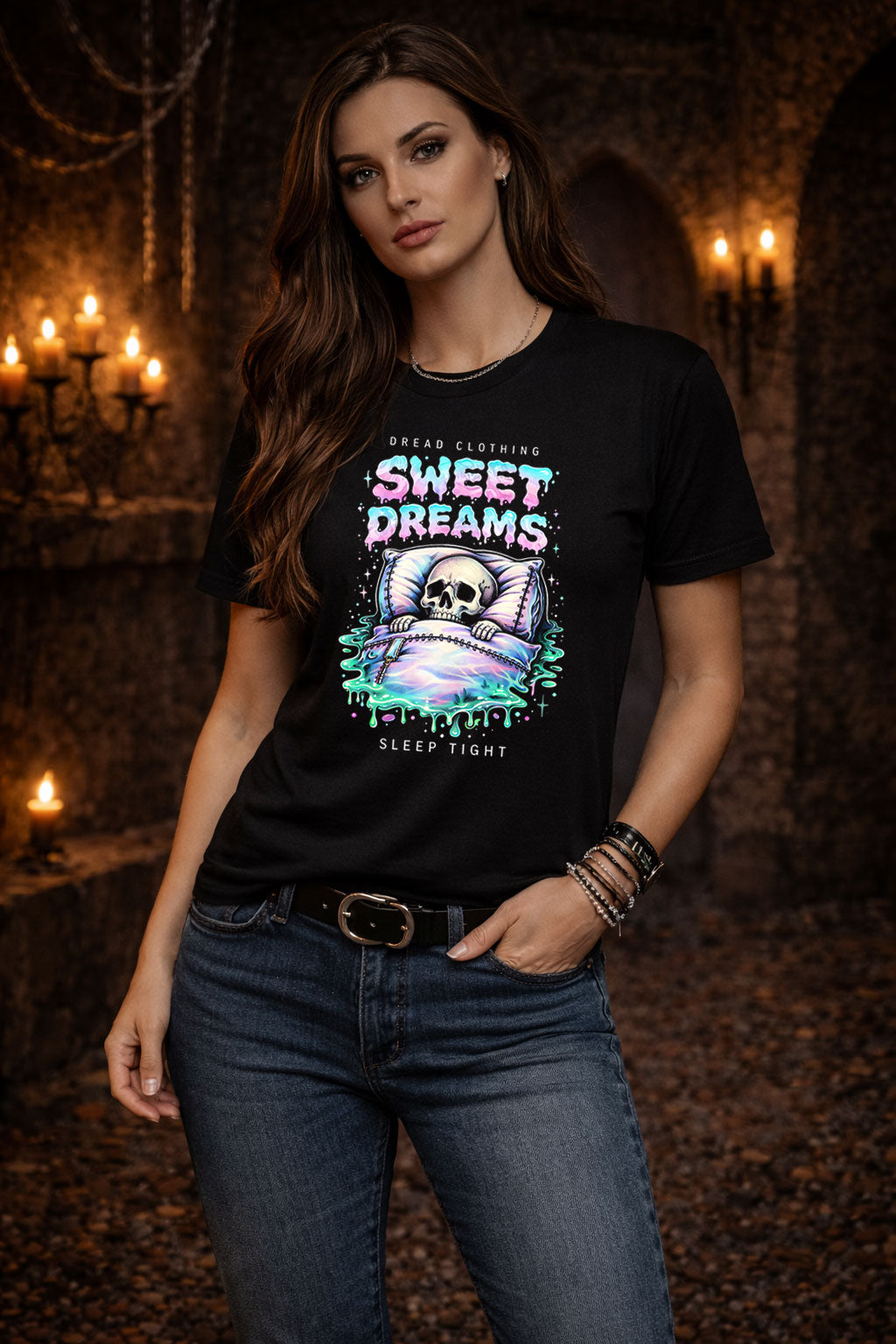 Sweet Dreams Skull Unisex Toxic Gothic T-Shirt Horror Sleep Dark Alt Tee