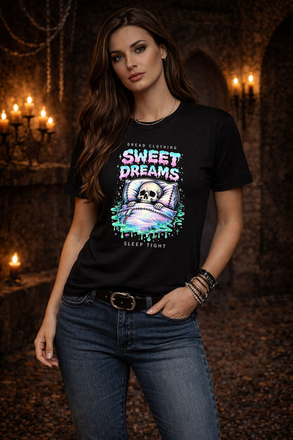 Sweet Dreams Skull Unisex Toxic Gothic T-Shirt Horror Sleep Dark Alt Tee