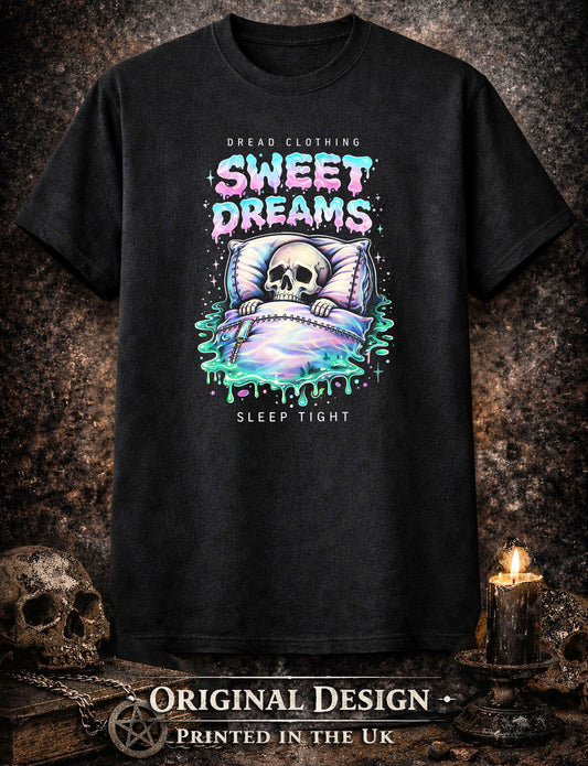 Sweet Dreams Skull Unisex Toxic Gothic T-Shirt Horror Sleep Dark Alt Tee