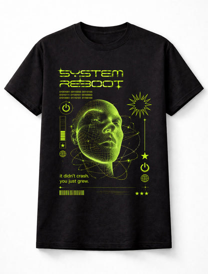 System Reboot Cyberpunk Glitch Y2K Graphic Unisex T-Shirt