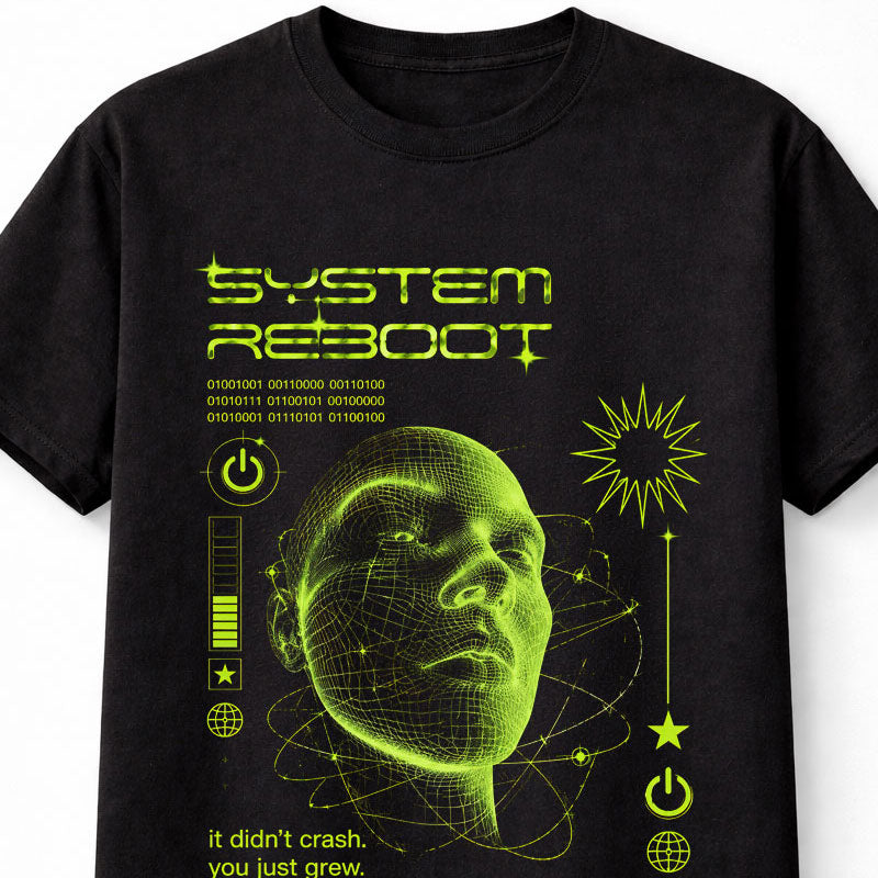 System Reboot Cyberpunk Glitch Y2K Graphic Unisex T-Shirt
