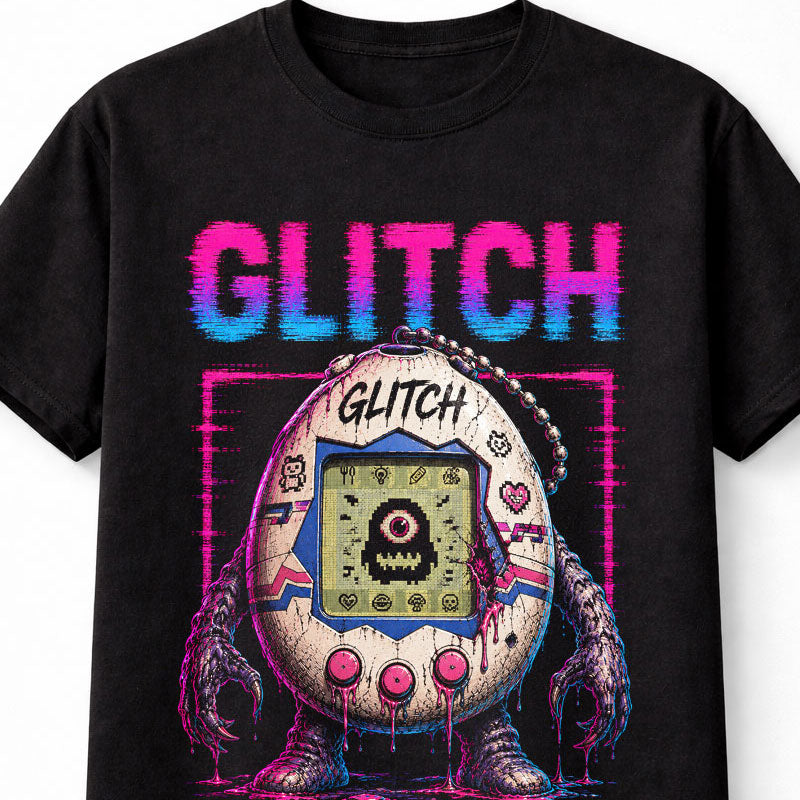 Glitch Virtual Pet Monster Retro Gaming Horror 1985 Unisex T-Shirt