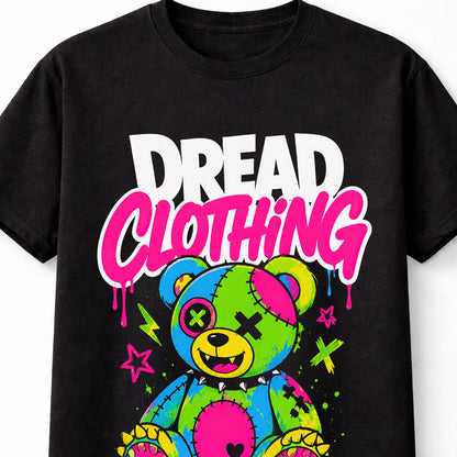 Patchwork Teddy Bear Horror Gothic Neon Monster Unisex T-Shirt