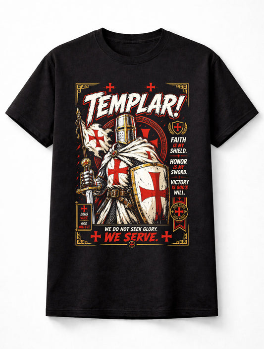 Templar Knight Crusader Medieval Armor Cross Graphic Unisex T-Shirt
