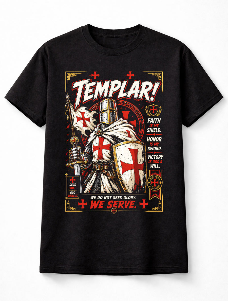 Templar Knight Crusader Medieval Armor Cross Graphic Unisex T-Shirt