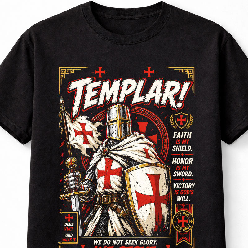 Templar Knight Crusader Medieval Armor Cross Graphic Unisex T-Shirt