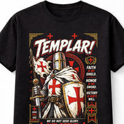 Templar Knight Crusader Medieval Armor Cross Graphic Unisex T-Shirt