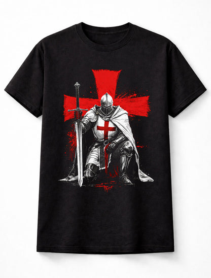 Knights Templar Cross Graphic Medieval Warrior Unisex T Shirt