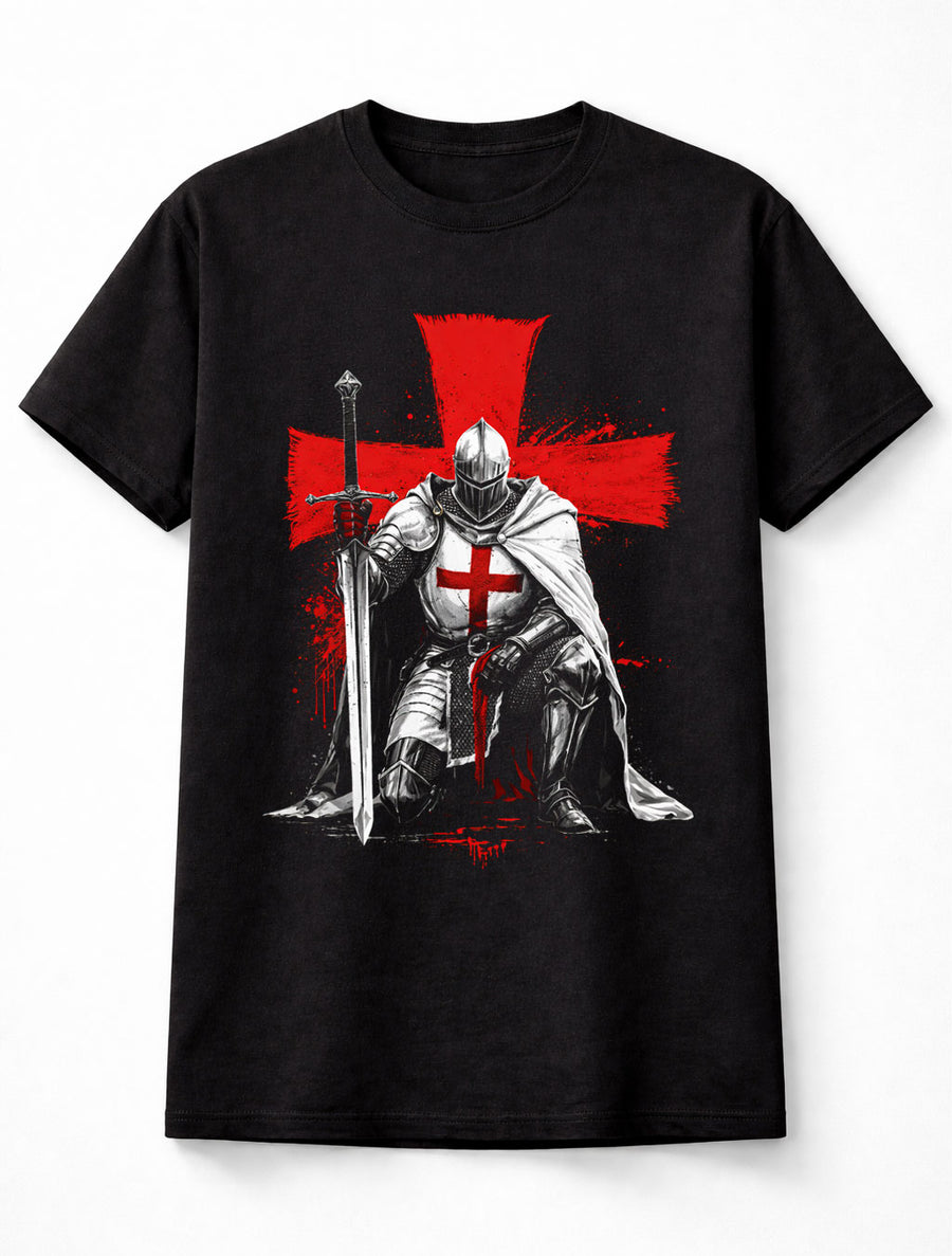 Knights Templar Cross Graphic Medieval Warrior Unisex T Shirt