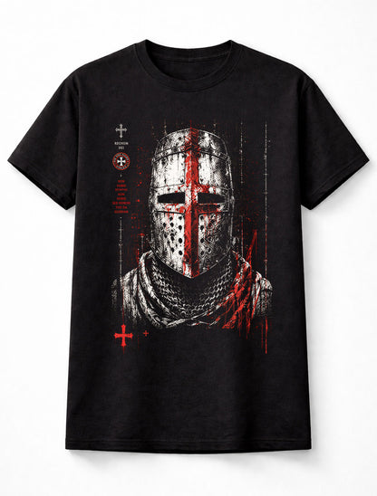 Knights Templar Helmet Crusader Medieval Warrior Cross Unisex T-Shirt