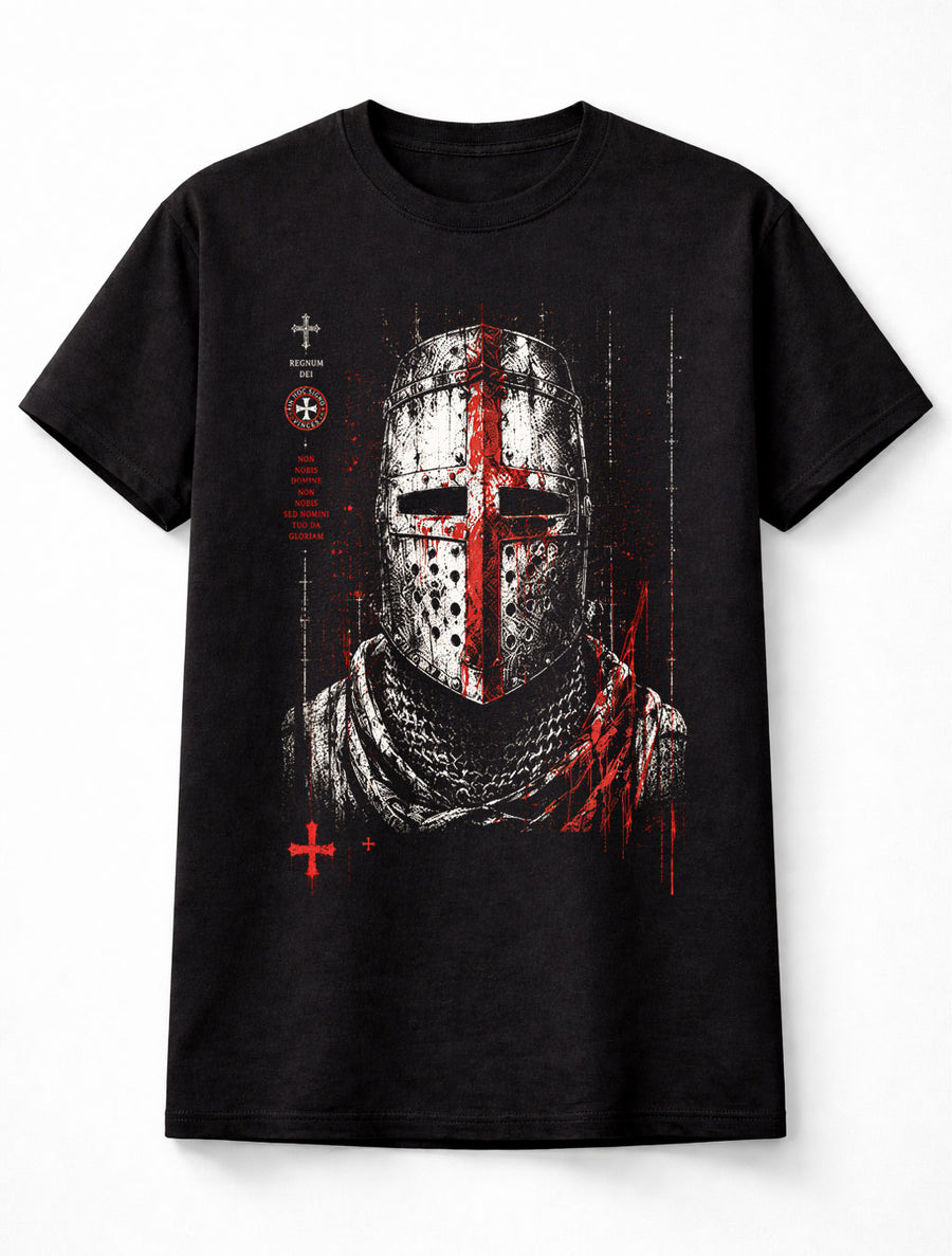 Knights Templar Helmet Crusader Medieval Warrior Cross Unisex T-Shirt