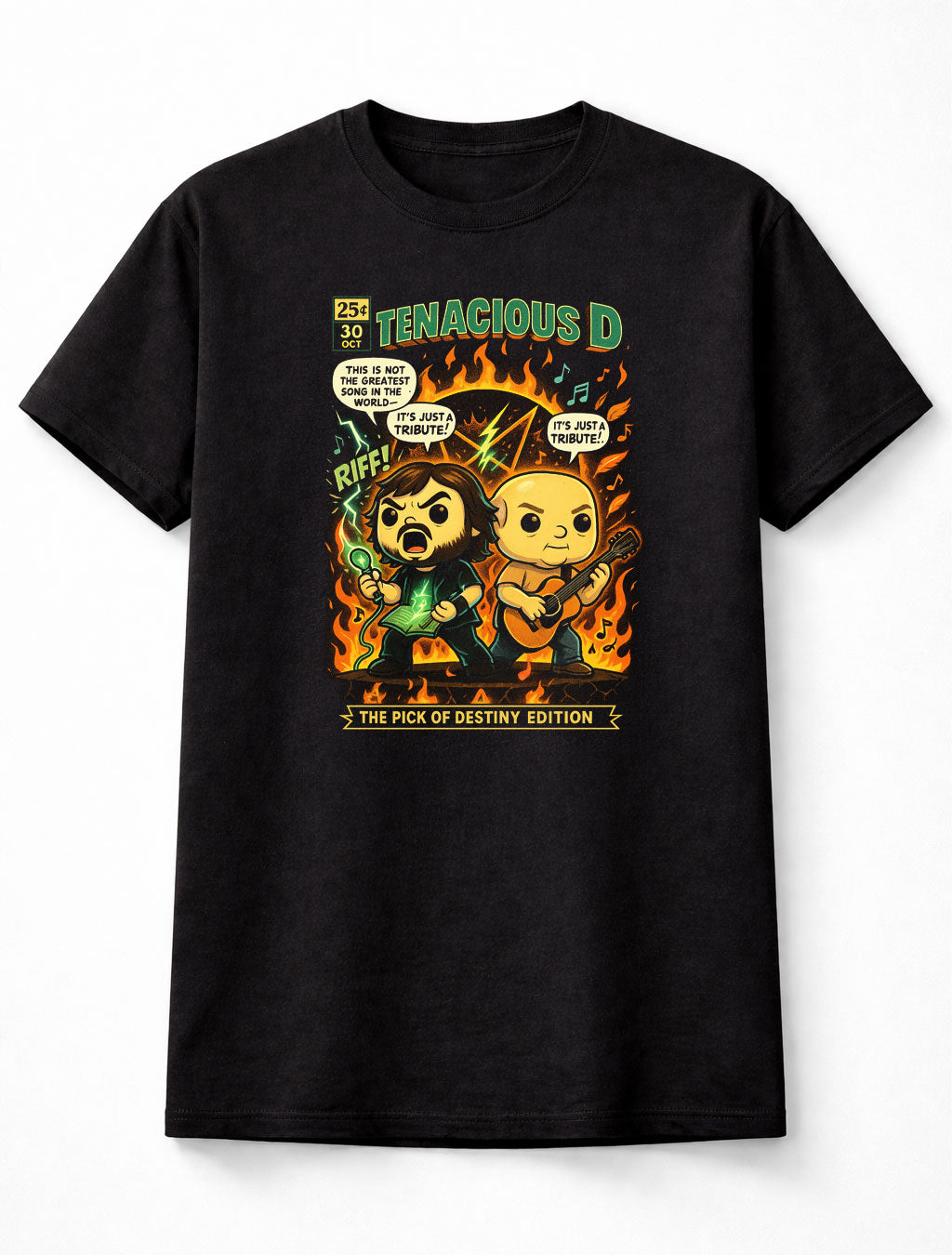 Jack Black Tenacious D T-Shirt Pick Of Destiny Unisex Black Graphic Tee