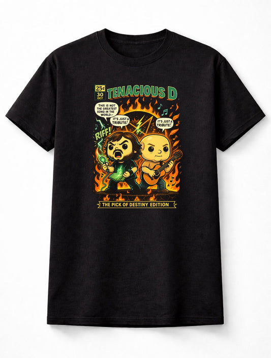 Jack Black Tenacious D T-Shirt Pick Of Destiny Unisex Black Graphic Tee