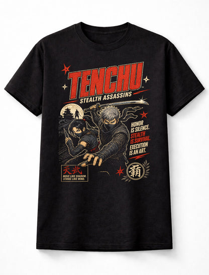 Tenchu Stealth Assassins T-Shirt Retro PlayStation Ninja Game Graphic Tee Rikimaru Ayame Character Shirt Stealth Action Samurai Adults & Kids Unisex T-Shirt