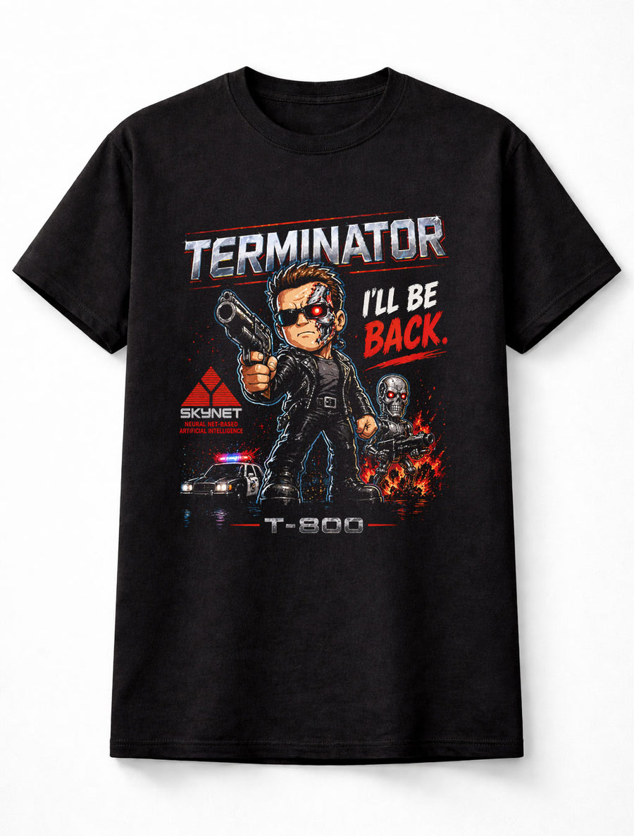 Terminator T-800 Ill Be Back Skynet Sci Fi Action Movie Unisex T-Shirt