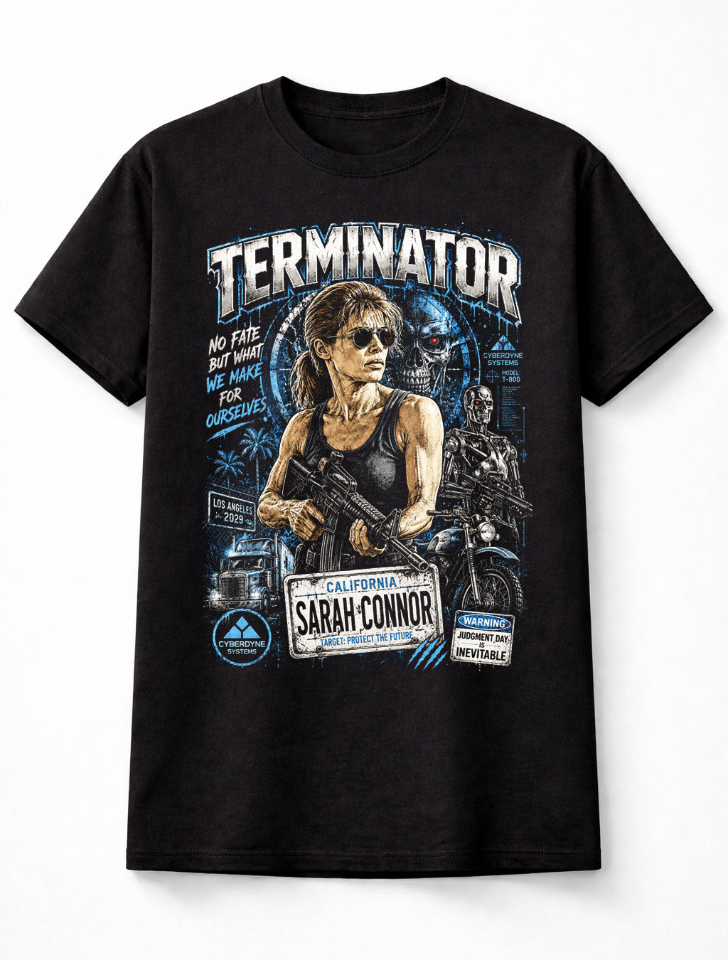 Terminator Sarah Connor T-800 Sci-Fi Action Movie Unisex T-Shirt