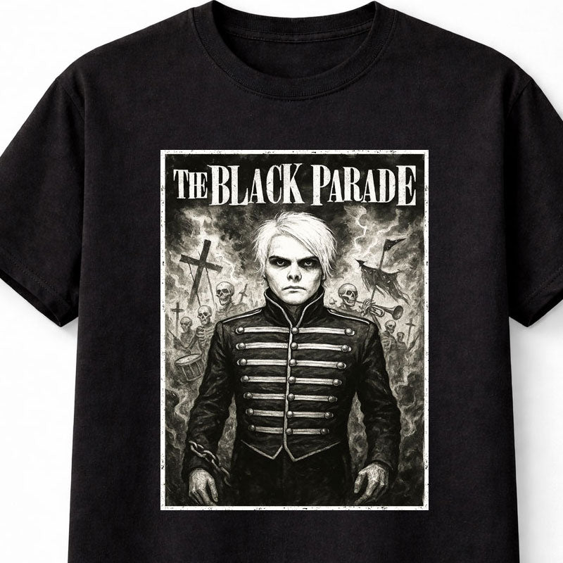 My Chemical Romance T-Shirt The Black Parade Emo Unisex Black Graphic Tee