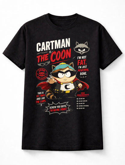Cartman The Coon T-Shirt South Park Superhero Graphic Tee Eric Cartman Coon And Friends Character Shirt Funny Cartoon Comedy TV Series Adults & Kids Unisex T-Shirt