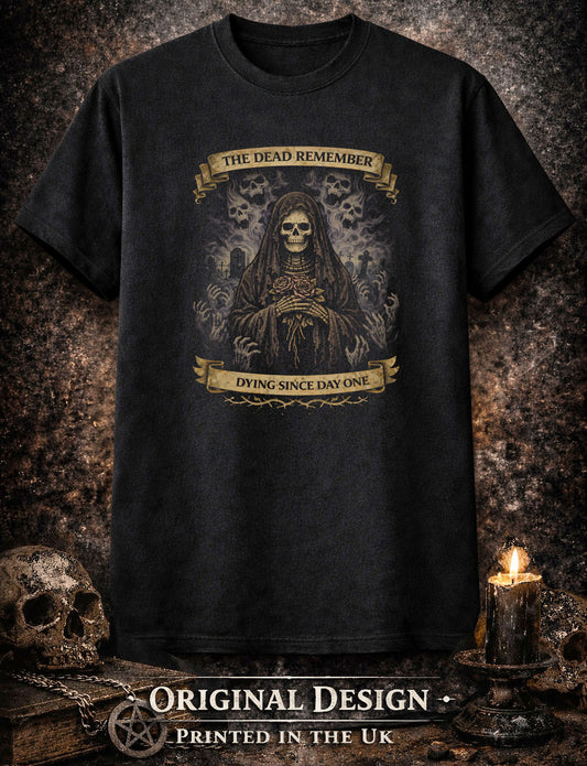 Skeleton Nun T-Shirt Gothic Memento Mori Unisex Black Graphic Tee
