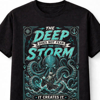 Deep Sea Kraken Octopus Storm Ocean Nautical Quote Unisex T-Shirt