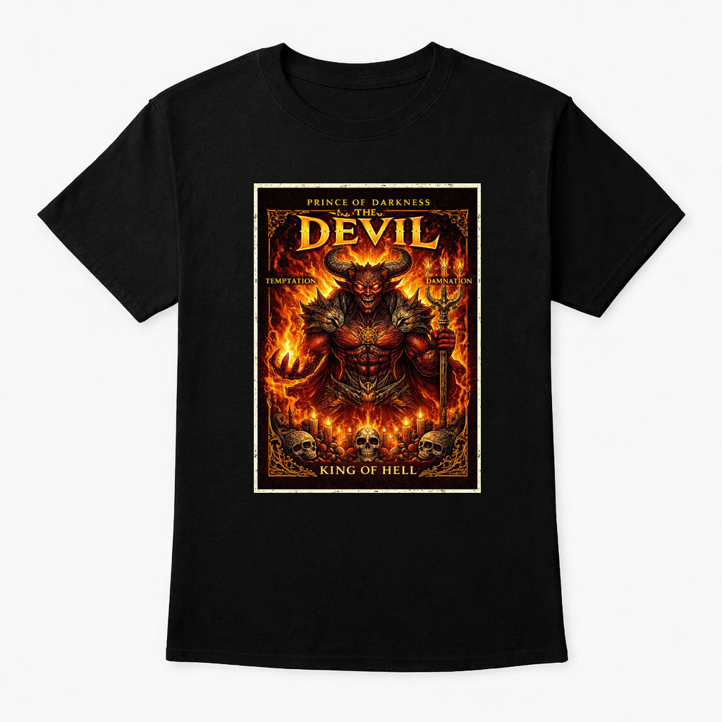 King of Hell Devil Demon Unisex T-Shirt Gothic Fire Dark Fantasy Tee