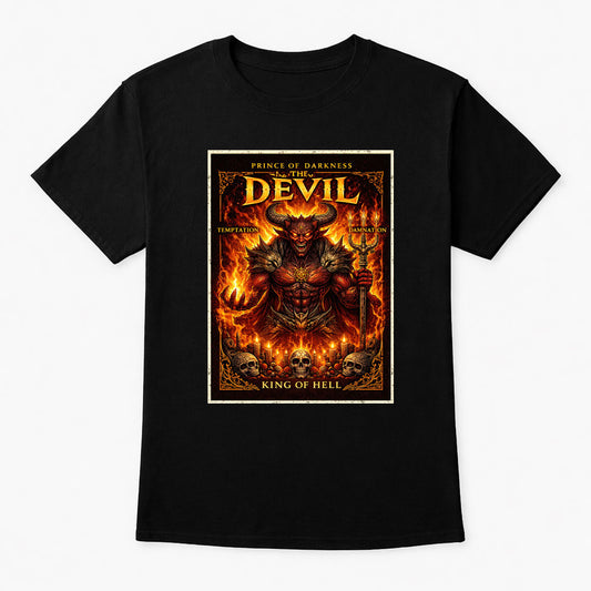 King of Hell Devil Demon Unisex T-Shirt Gothic Fire Dark Fantasy Tee