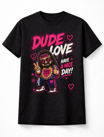 Dude Love Mick Foley WWE Cartoon Retro Wrestling Graphic Unisex T-Shirt