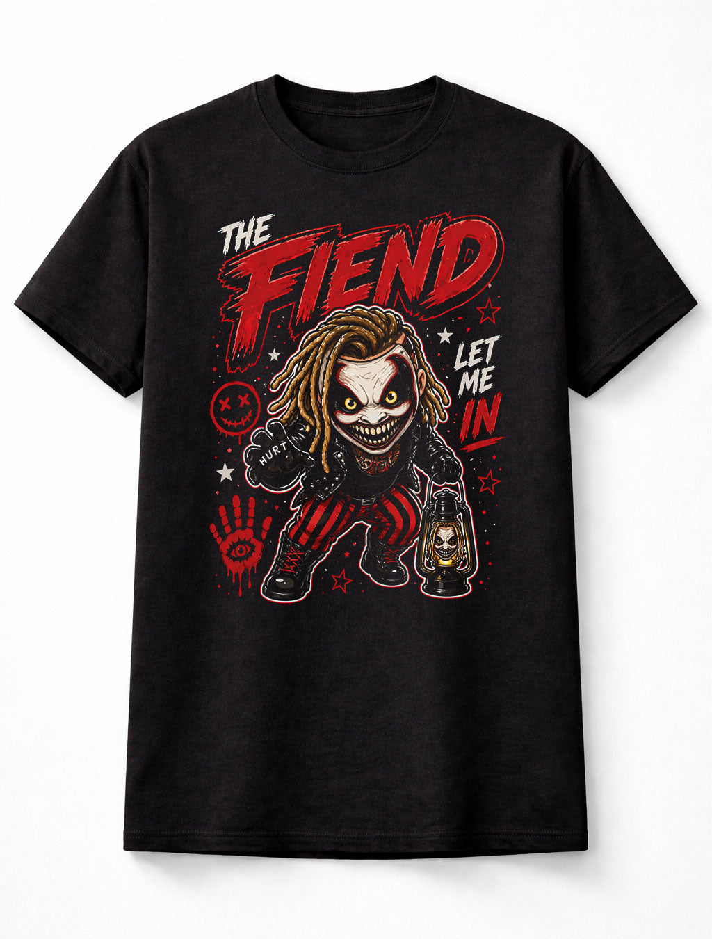 The Fiend Let Me In Wrestling T-Shirt – Horror Mask Lantern Graphic Scary Fan Tee Adults & Kids Unisex T-Shirt