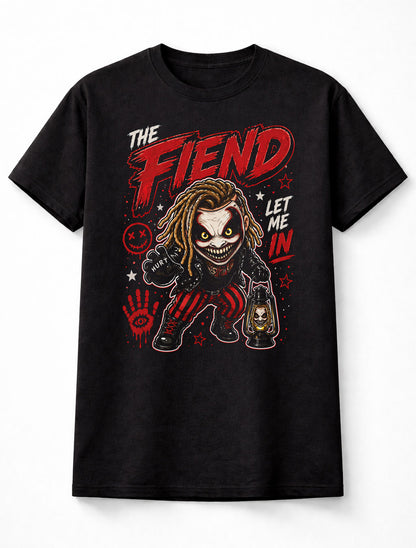 The Fiend Let Me In Wrestling T-Shirt – Horror Mask Lantern Graphic Scary Fan Tee Adults & Kids Unisex T-Shirt