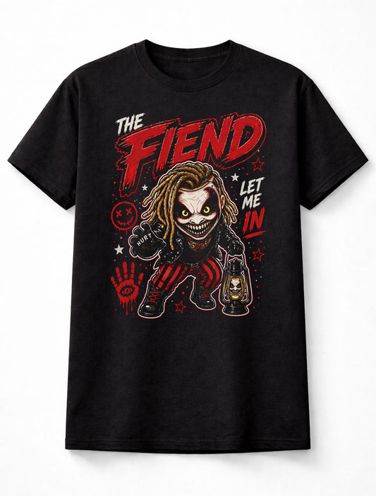 The Fiend Let Me In Wrestling T-Shirt – Horror Mask Lantern Graphic Scary Fan Tee Adults & Kids Unisex T-Shirt