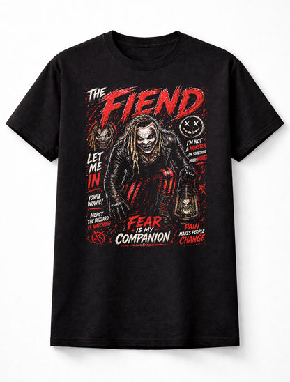 The Fiend Fear Is My Companion Wrestling T-Shirt – Let Me In Horror Mask Fan Tee Adults & Kids Unisex T-Shirt