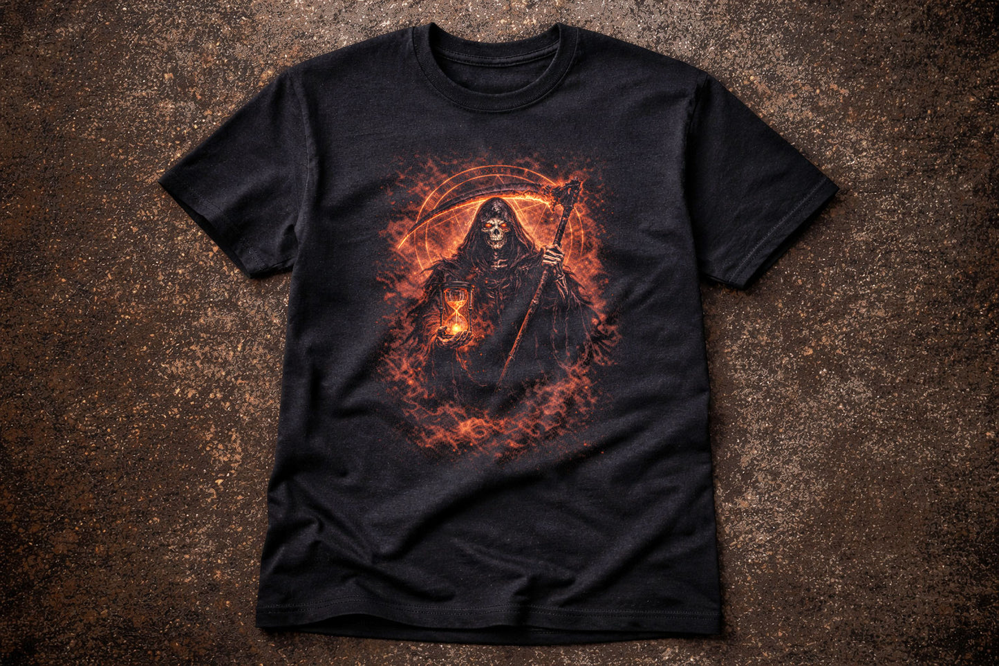 Grim Reaper T-Shirt Dark Fantasy Gothic Time Ritual Unisex Black Graphic Tee