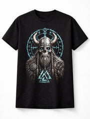 Viking Skull Norse Warrior Valknut Runes Odin Unisex T-Shirt