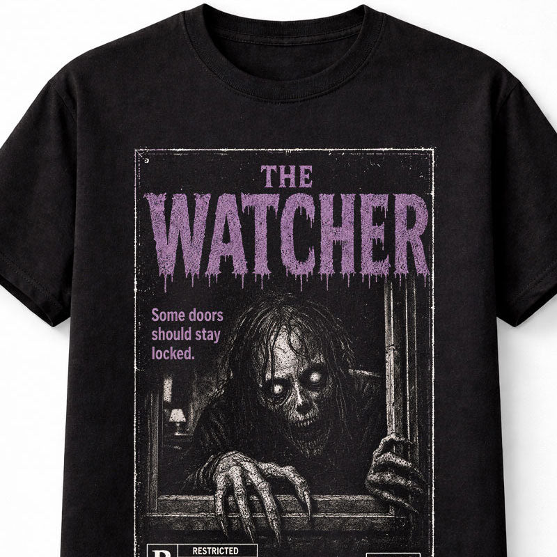 The Watcher Horror Monster VHS Gothic Halloween Creepy Unisex T-Shirt