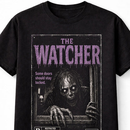 The Watcher Horror Monster VHS Gothic Halloween Creepy Unisex T-Shirt