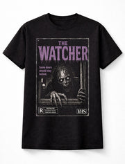 The Watcher Horror Monster VHS Gothic Halloween Creepy Unisex T-Shirt