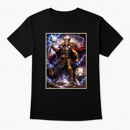 Mighty Thor Norse God Lightning Graphic T-Shirt Unisex Gothic Viking Tee