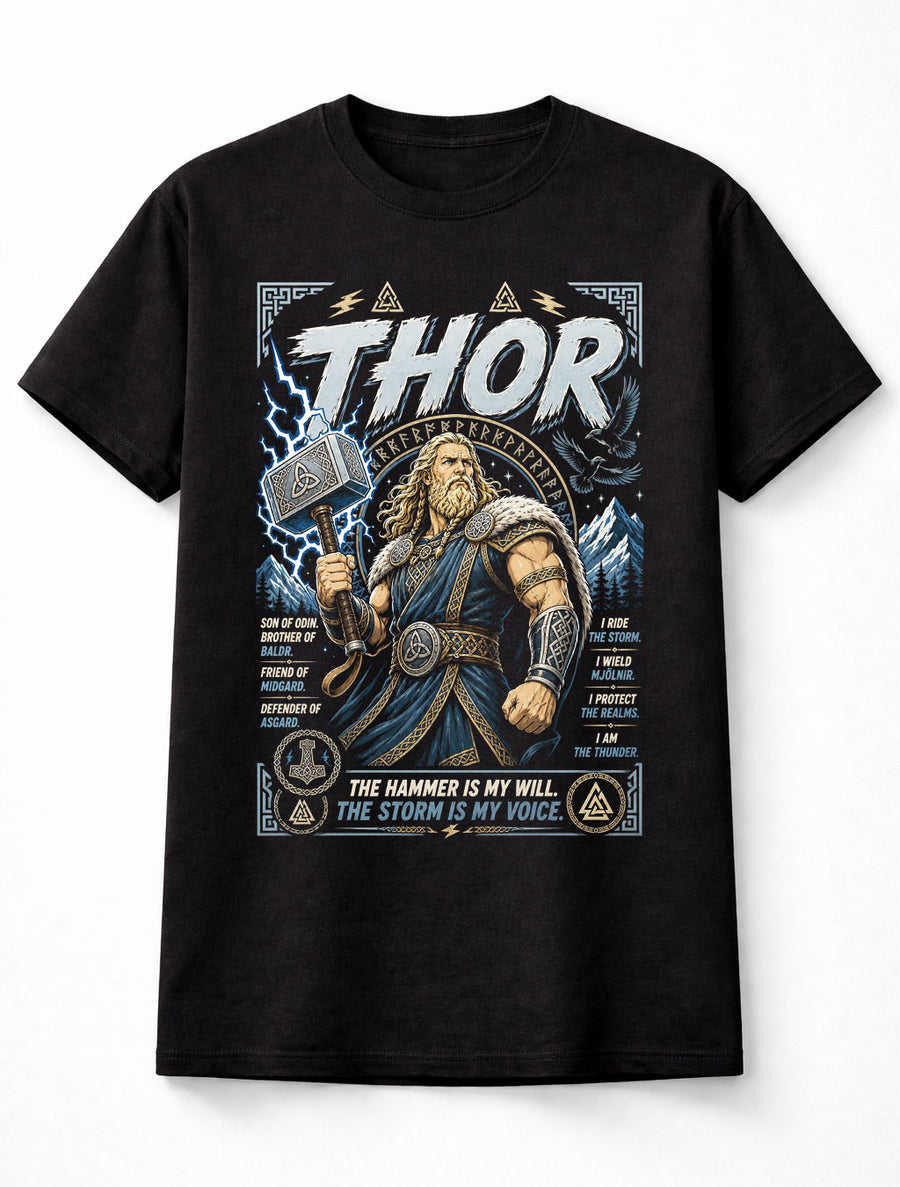 Thor Mjolnir Viking God of Thunder Norse Mythology Unisex T-Shirt
