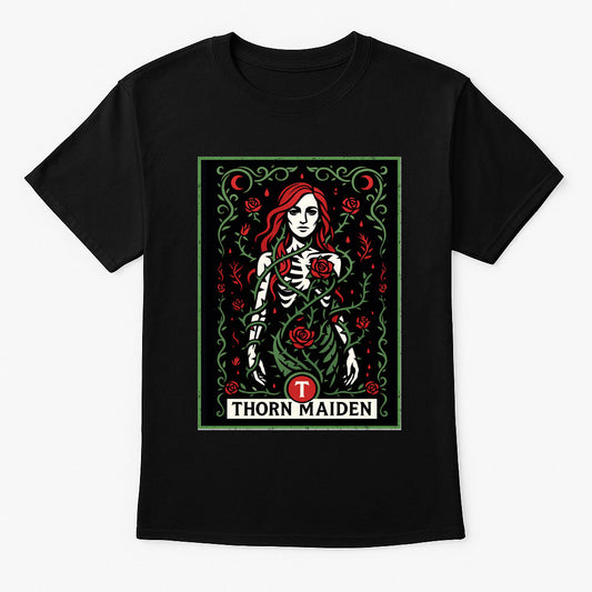 Thorn Maiden Gothic Rose Skeleton Dark Botanical Alternative Unisex T-Shirt