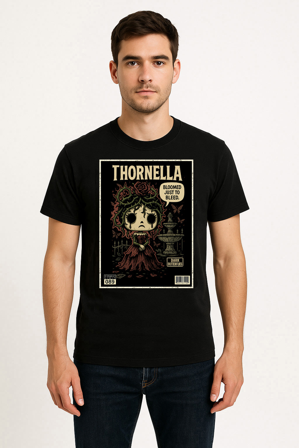Thornella Unisex T-Shirt Dark Gothic Rose Comic Tee