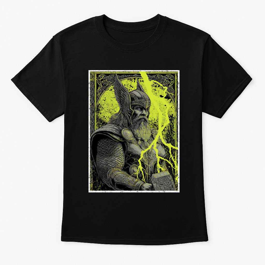 Thunder-Charged Norse God Viking Warrior Mythic Lightning Alternative Unisex T-Shirt