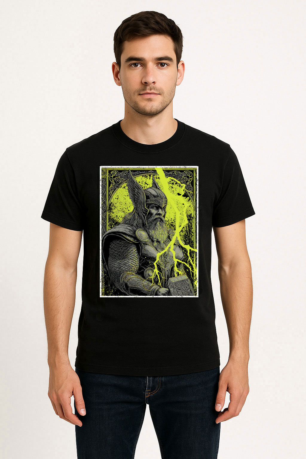 Thunder-Charged Norse God Viking Warrior Mythic Lightning Alternative Unisex T-Shirt