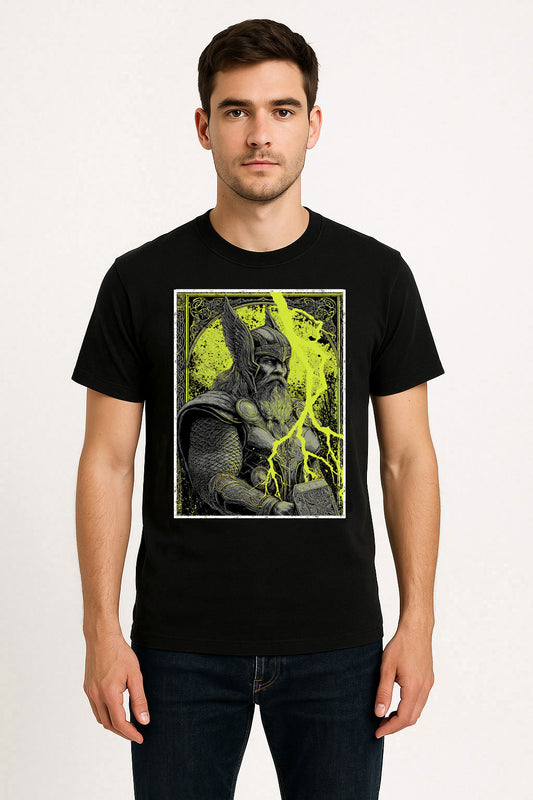 Thunder-Charged Norse God Viking Warrior Mythic Lightning Alternative Unisex T-Shirt