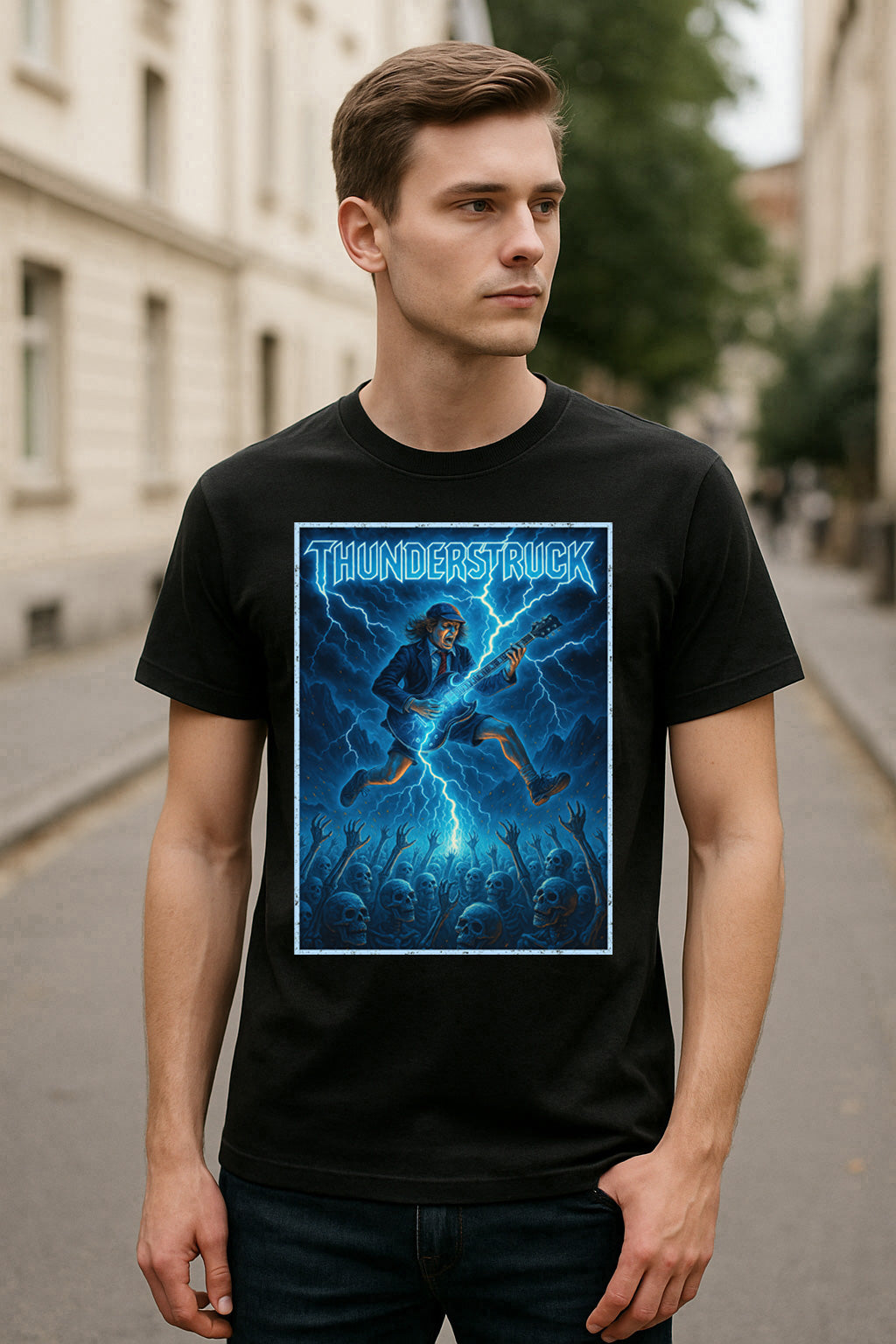AC/DC Thunderstruck Unisex T-Shirt Classic Rock Heavy Metal Tee