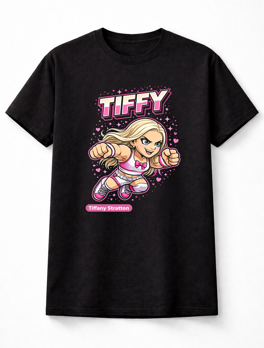 Tiffany Stratton Tiffy WWE Cartoon Wrestler T-Shirt Cute Tee Unisex Adults & Kids