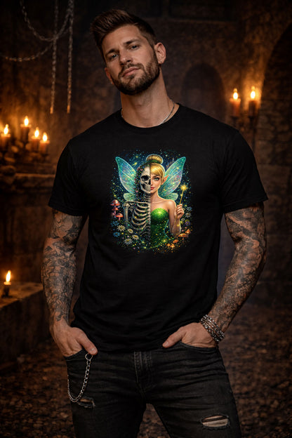 Tinkerbell Dark Fairy Skull T Shirt Gothic Tinkerbell Style Fantasy Pixie Unisex